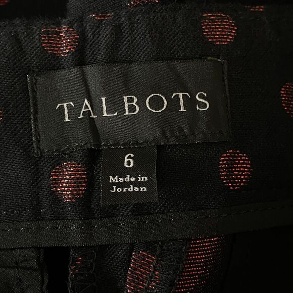 Talbots 2023 Kick Crop Pants Red Metallic Holiday Dot Side Zip Women's Size 6 - Picture 3 of 6